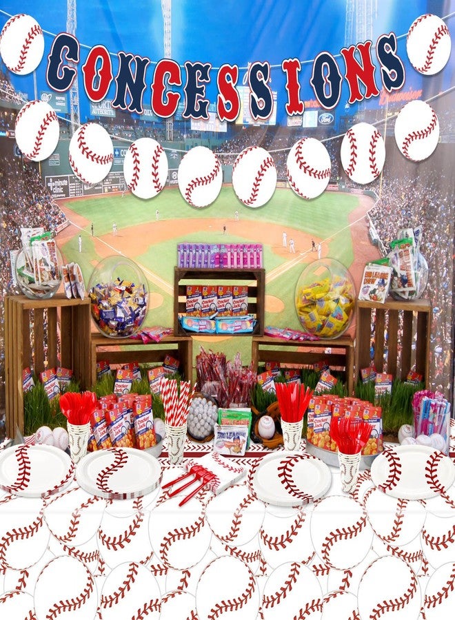 PTECDROTS Baseball Party Decorations - 163Pcs Baseball Themed Party Decorations Includes Baseball Plates, Napkins, Tablecloth, Cups, Concessions Banner for Sports Baseball Party Baseball Birthday Party Supplies - Image 5